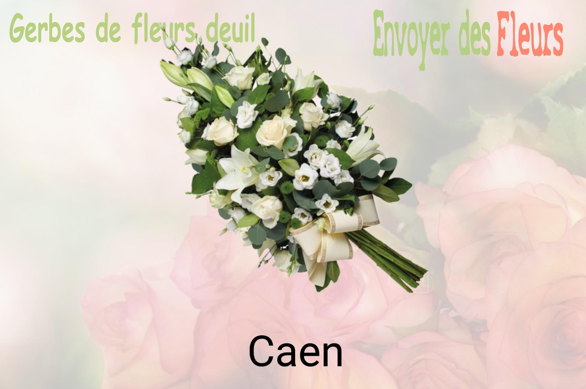 Gerbe de fleurs de deuil livrée à Caen